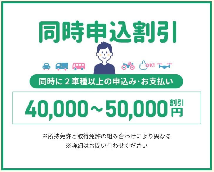 静岡沼津ドローンスクール 同時申込み 割引 ドローン資格 国家ライセンス 東部 自動車学校 教習所 免許 無人航空機操縦士